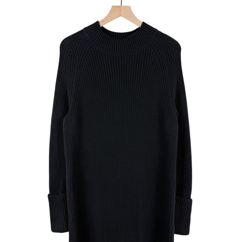 Banana Republic Mock Neck Mini Sweater Dress Black Sz L NWT - Picture 3 of 12
